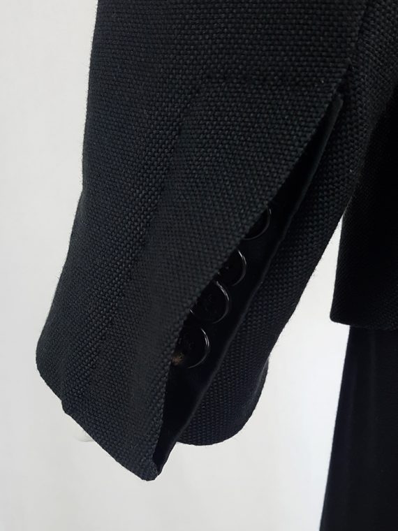 vintage Ann Demeulemeester black blazer with stitched satin lapels 135147
