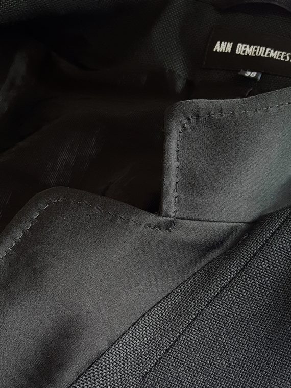 vintage Ann Demeulemeester black blazer with stitched satin lapels 170422(0)