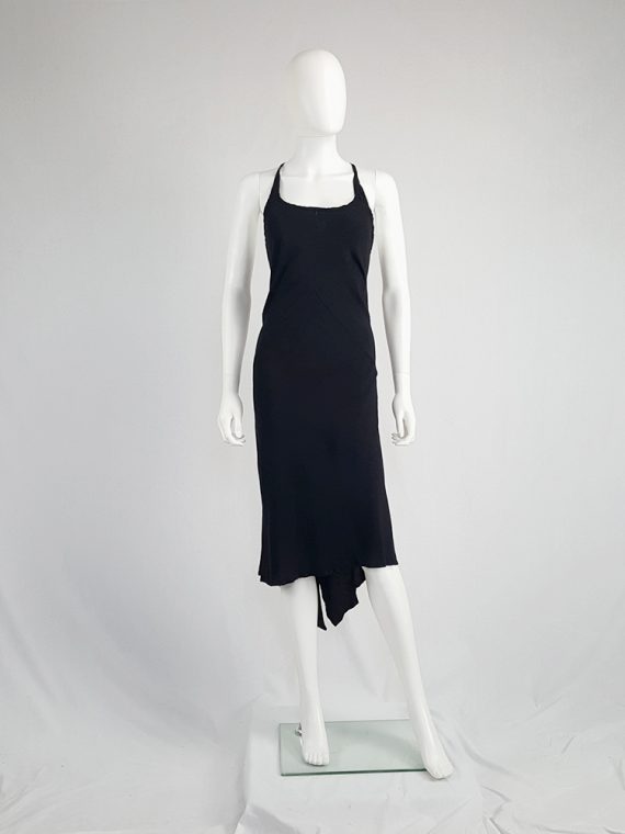 vintage Ann Demeulemeester black strappy dress with mermaid skirt spring 2007 113002