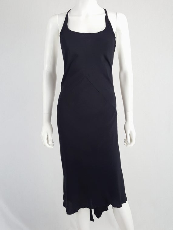 vintage Ann Demeulemeester black strappy dress with mermaid skirt spring 2007 113032(0)