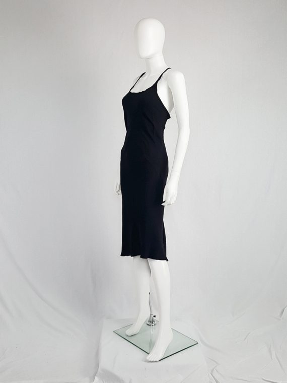 vintage Ann Demeulemeester black strappy dress with mermaid skirt spring 2007 11322