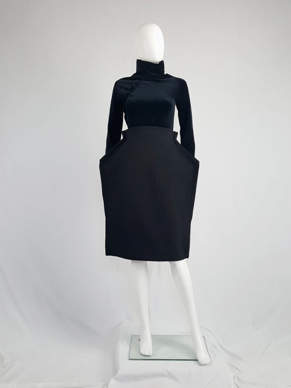 vintage Comme des Garcons black 2D paperdoll skirt fall 2012 110905