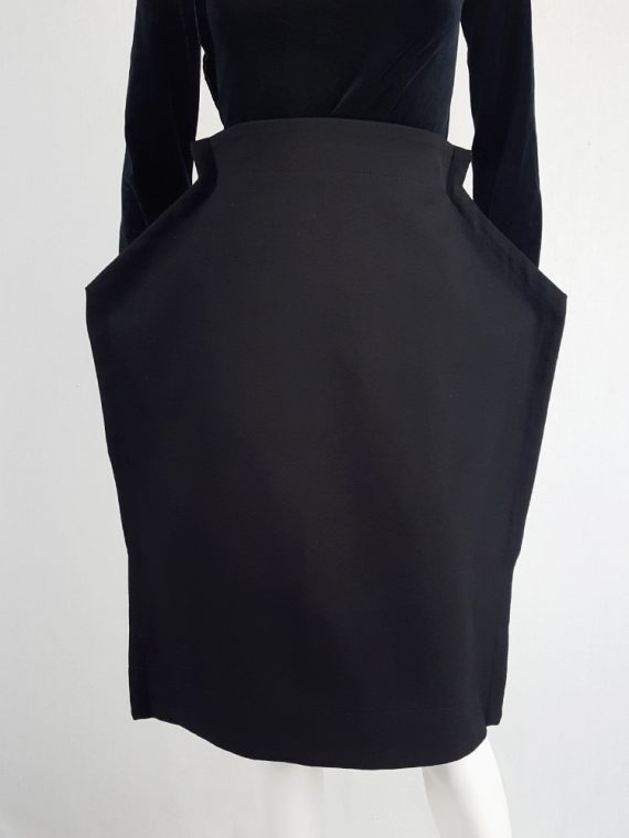 vintage Comme des Garcons black 2D paperdoll skirt fall 2012 111126