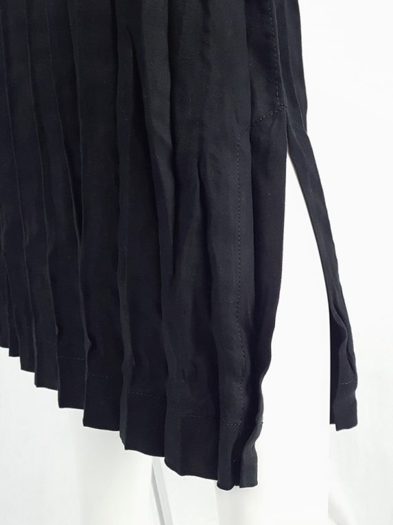 vintage Issey Miyake Fete black suede pleated maxi skirt 130643
