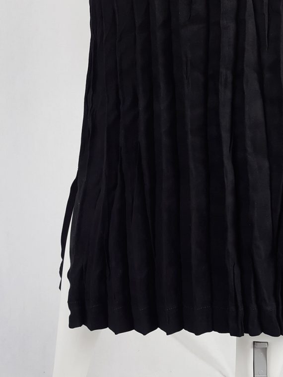vintage Issey Miyake Fete black suede pleated maxi skirt 130816