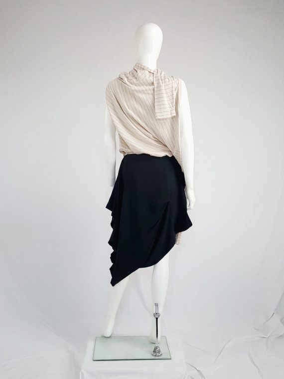 vintage Maison Martin Margiela black sideways worn skirt spring 2005 143013(0)