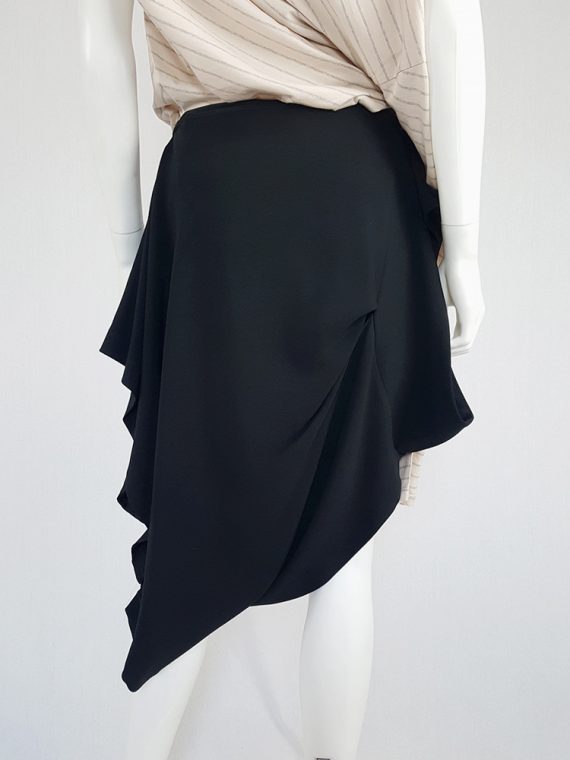 vintage Maison Martin Margiela black sideways worn skirt spring 2005 143026