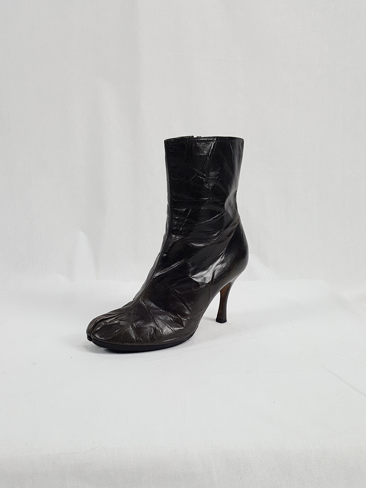 Maison Martin Margiela brown tabi boots with stiletto heel (38 ...