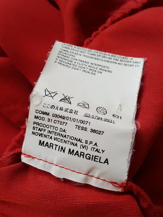 vintage Maison Martin Margiela red dress with pink strap across the chest spring 2007 102014