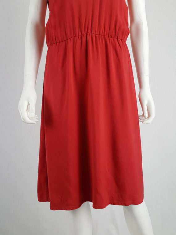 vintage Maison Martin Margiela red dress with pink strap across the chest spring 2007 102841