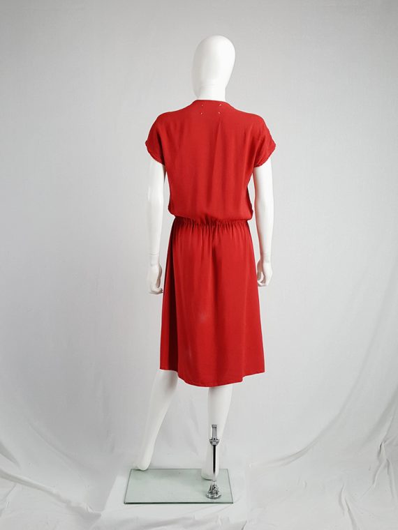 vintage Maison Martin Margiela red dress with pink strap across the chest spring 2007 102932