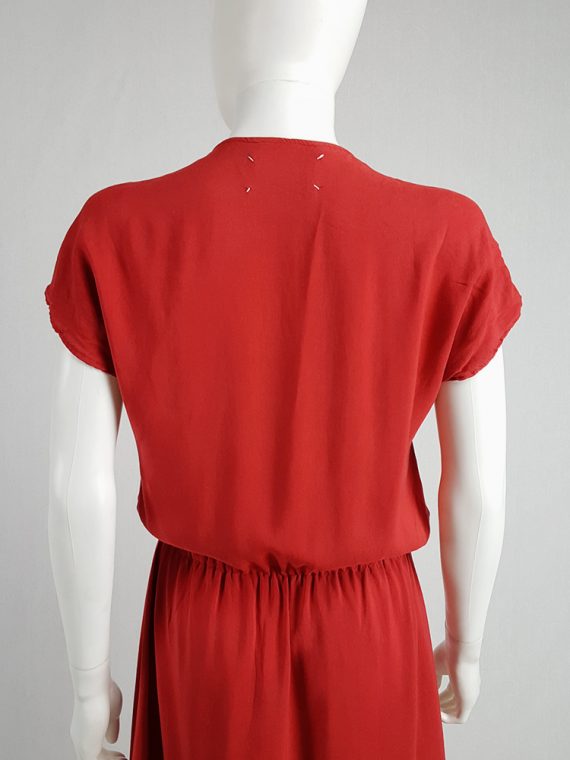vintage Maison Martin Margiela red dress with pink strap across the chest spring 2007 102953