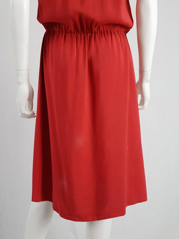 vintage Maison Martin Margiela red dress with pink strap across the chest spring 2007 103002(0)