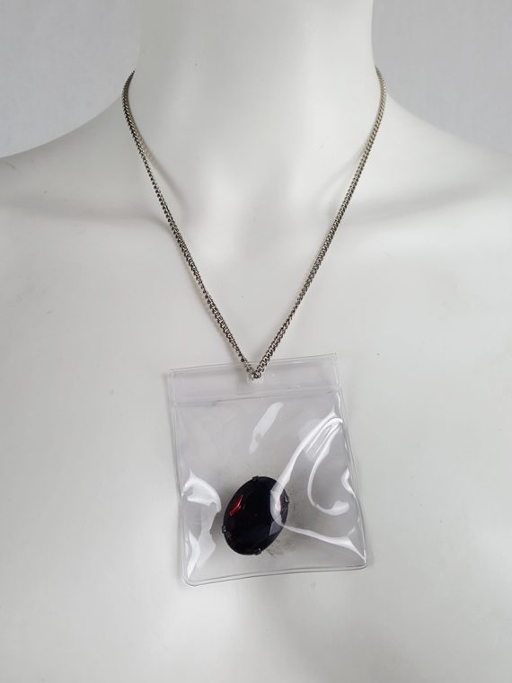 vintage Margiela MM6 necklace with cut stone in plastic bag Spring 2007 113347