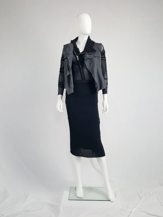 vintage Rick Owens CITROeN black draped skirt with back slit spring 2004 132504