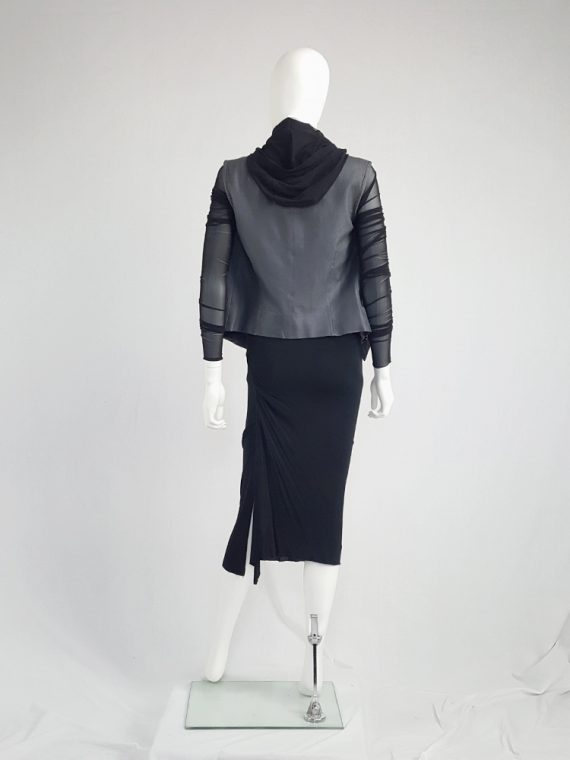 vintage Rick Owens CITROeN black draped skirt with back slit spring 2004 132658