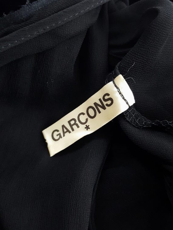 Comme des Garcons black velvet dress with sheer inserts fall 1997 140630