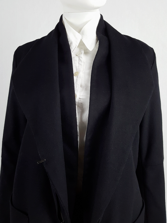 vintage Ann Demeulemeester dark navy coat with zip-off collar 4342(0)