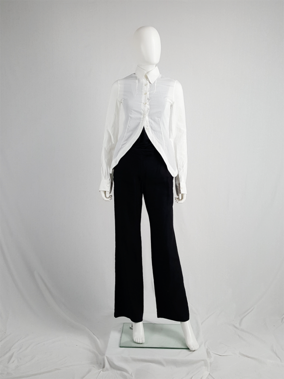 vintage Ann Demeulemeester white shirt with cutaway hem runway spring 2006 124721