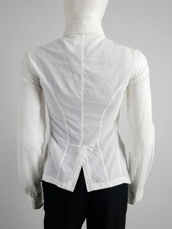 vintage Ann Demeulemeester white shirt with cutaway hem runway spring 2006 124943