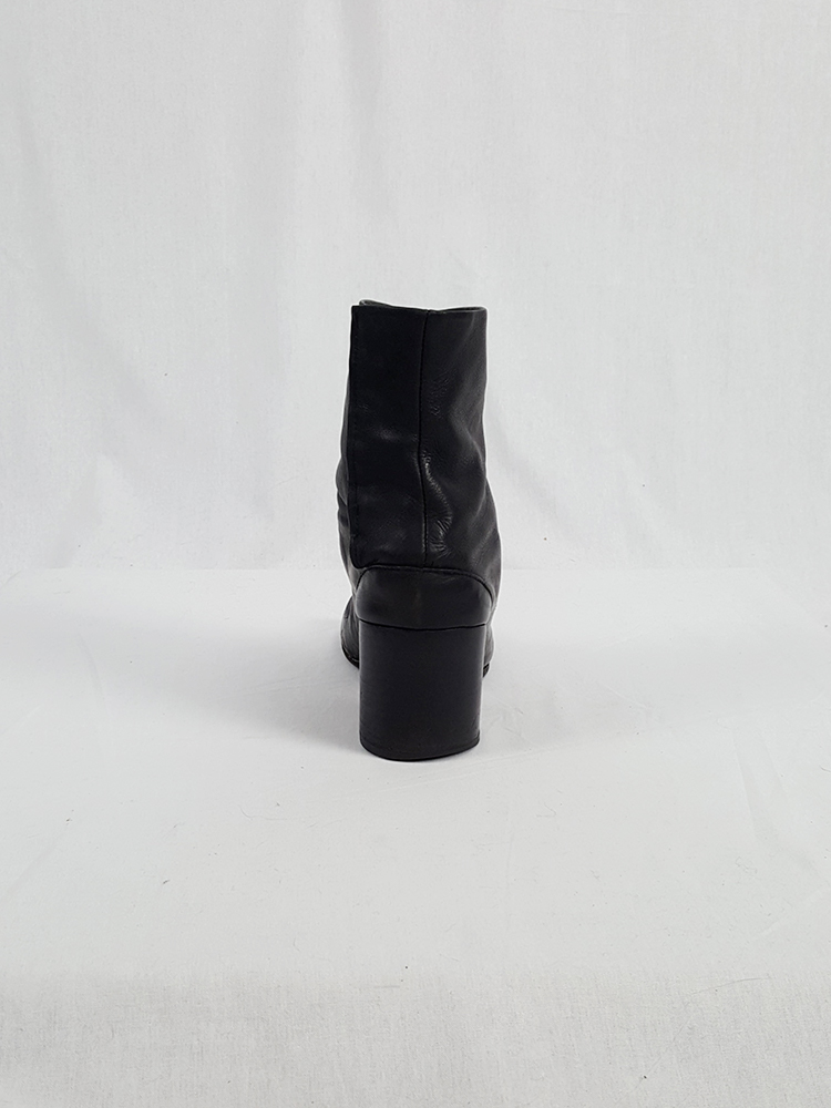 Maison Martin Margiela black leather tabi boots with block heel (38 ...