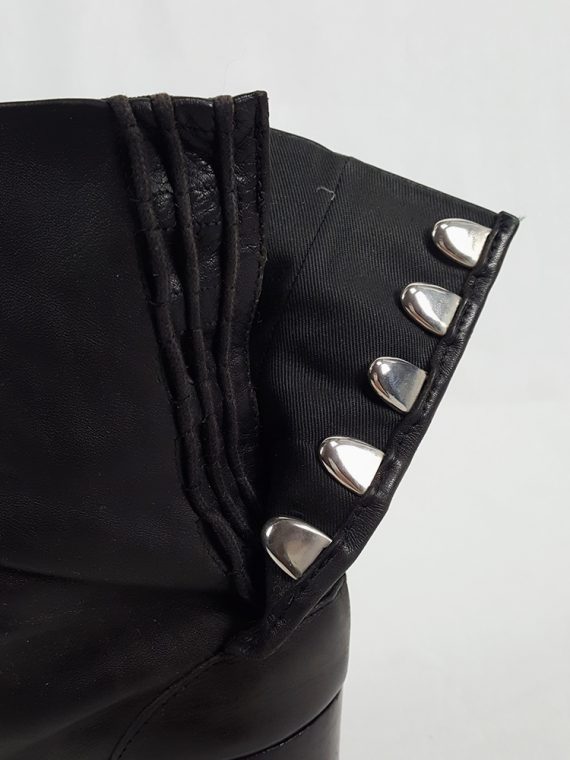 vintage Maison Martin Margiela black leather tabi boots with block heel 1990s archive 111905