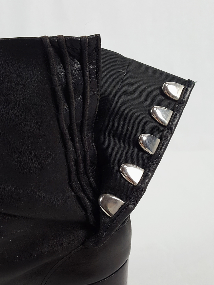 Maison Martin Margiela black leather tabi boots with block heel (38 ...