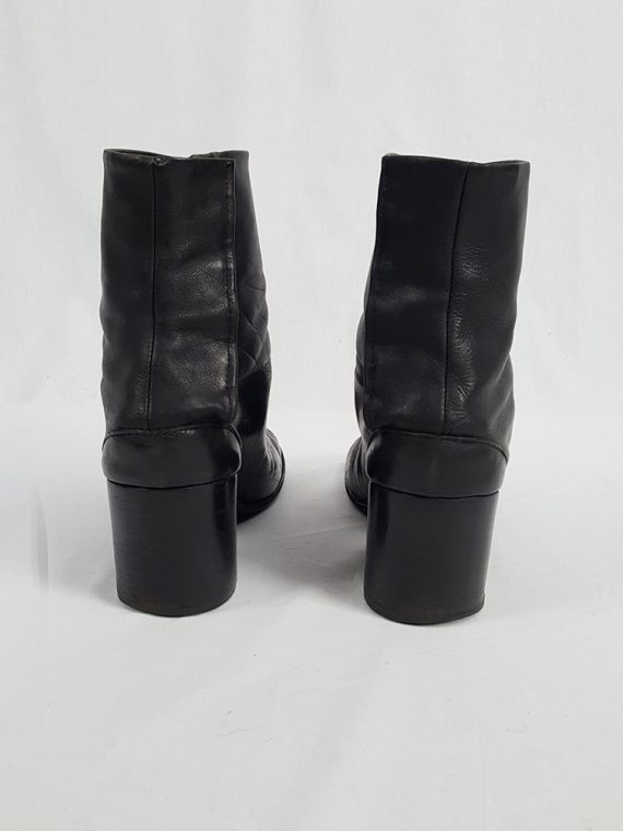 vintage Maison Martin Margiela black leather tabi boots with block heel 1990s archive 112038