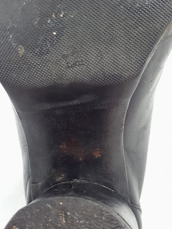 vintage Maison Martin Margiela black leather tabi boots with block heel 1990s archive 112408