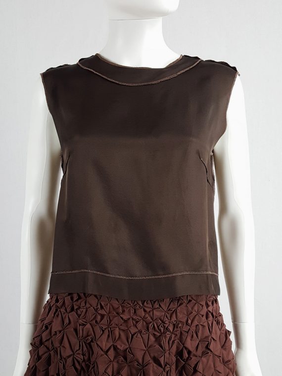 vintage Maison Martin Margiela brown inside-out top in lining fabric runway fall 1995 125042