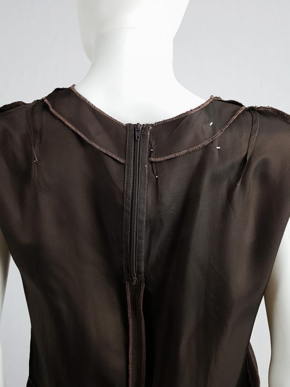 vintage Maison Martin Margiela brown inside-out top in lining fabric runway fall 1995 125236(0)