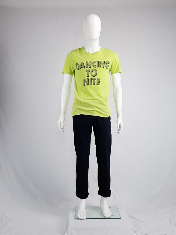 vintage men 10 Maison Martin Margiela yellow t-shirt with dancing to nite print spring 2009 115655(0)