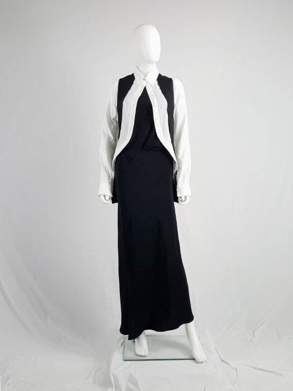 archive Ann Demeulemeester black maxi skirt with asymmetric hem 1990s 90s 130757