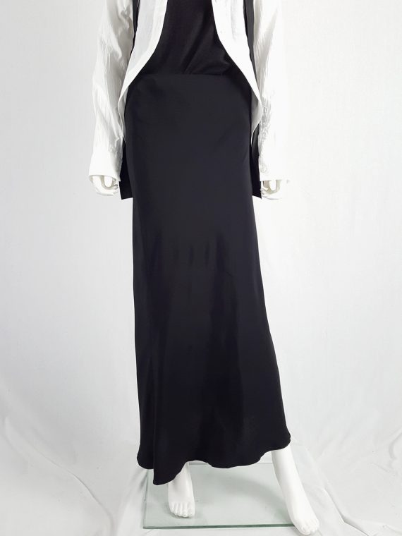 archive Ann Demeulemeester black maxi skirt with asymmetric hem 1990s 90s 130854