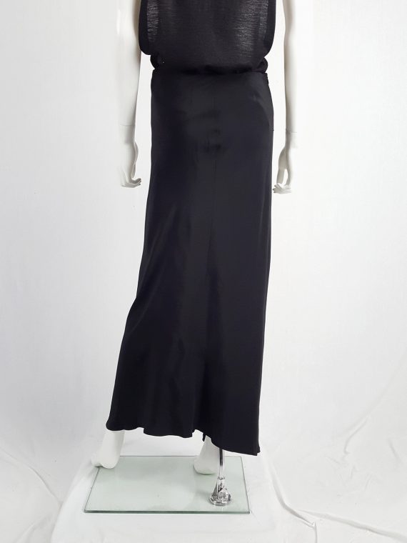 archive Ann Demeulemeester black maxi skirt with asymmetric hem 1990s 90s 131209