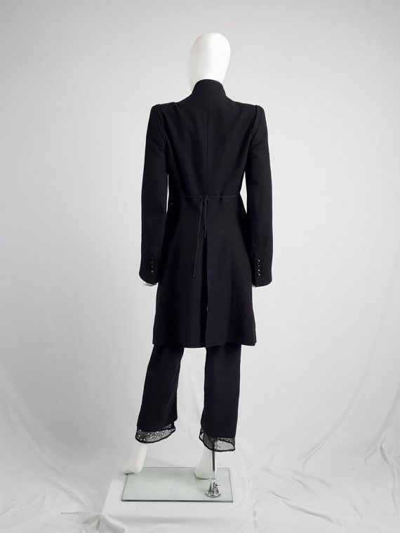vintage Ann Demeulemeester black double breasted military style coat runway fall 2005 172805