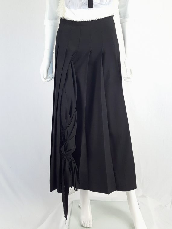 vintage Comme des Garcons black pleated skirt with oversized braid spring 2003 123228(0)