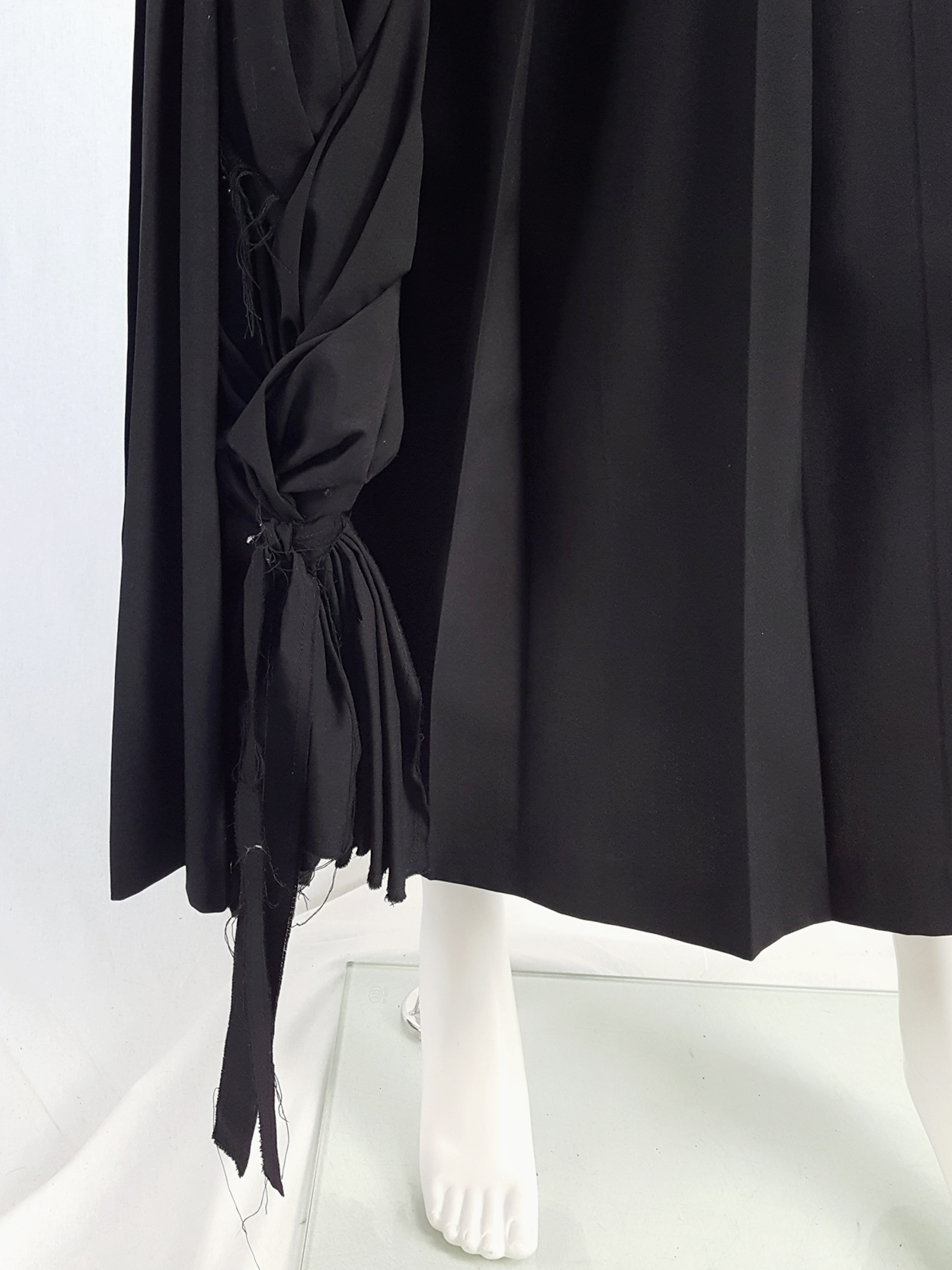 Comme des Garçons black pleated skirt with oversized braid — spring ...