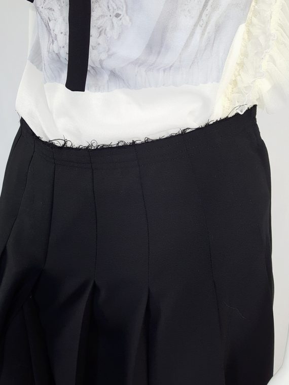 vintage Comme des Garcons black pleated skirt with oversized braid spring 2003 123317