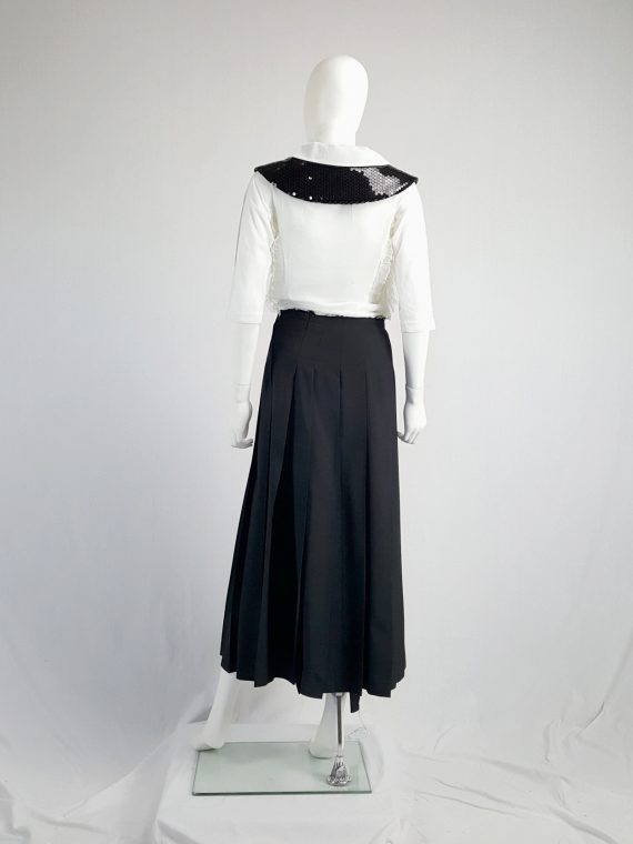 vintage Comme des Garcons black pleated skirt with oversized braid spring 2003 123520