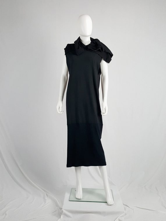 vintage Maison Martin Margiela artisanal black dress with tshirt collar fall 2002 142135