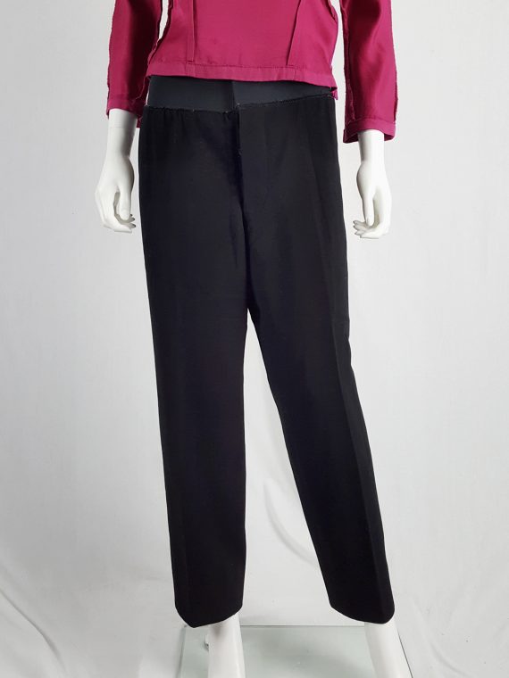 vintage Maison Martin Margiela artisanal black trousers with elasticated waist fall 1995 131422