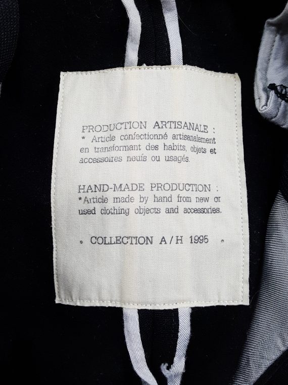 vintage Maison Martin Margiela artisanal black trousers with elasticated waist fall 1995 133834