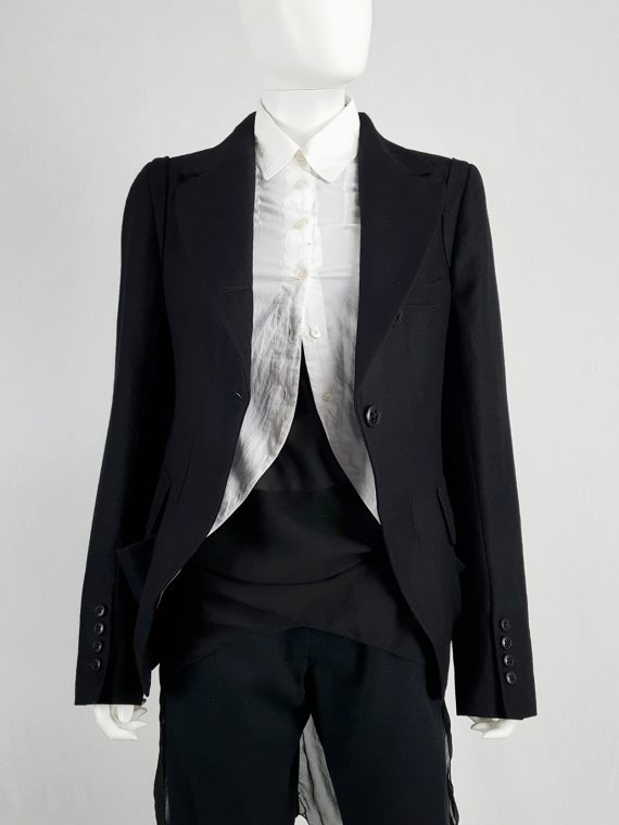 Ann Demeulemeester black asymmetric button-up blazer 150532