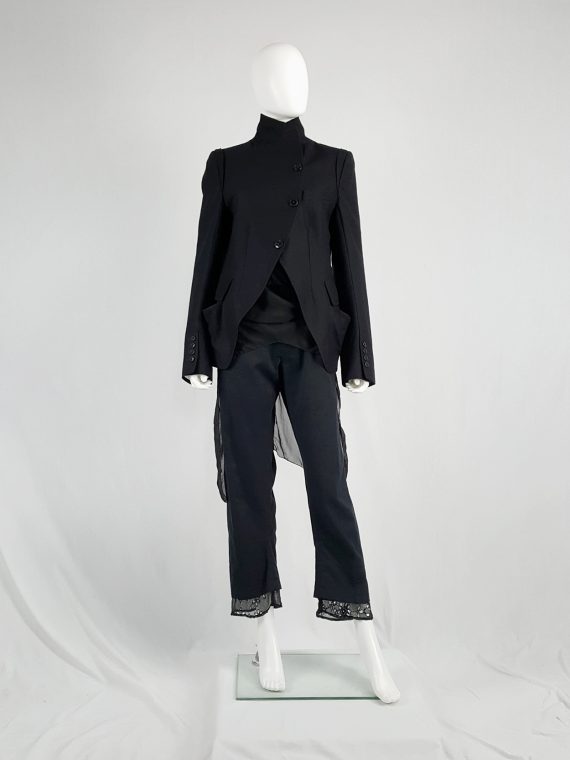 Ann Demeulemeester black asymmetric button-up blazer 150834
