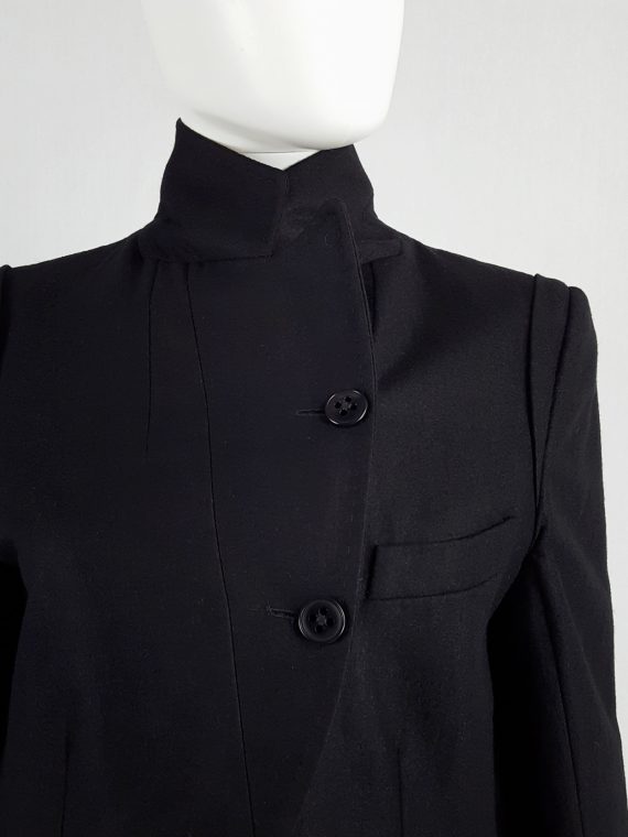 Ann Demeulemeester black asymmetric button-up blazer 150956