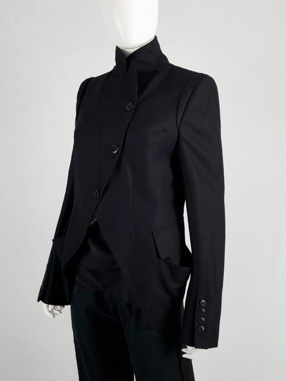 Ann Demeulemeester black asymmetric button-up blazer 151054