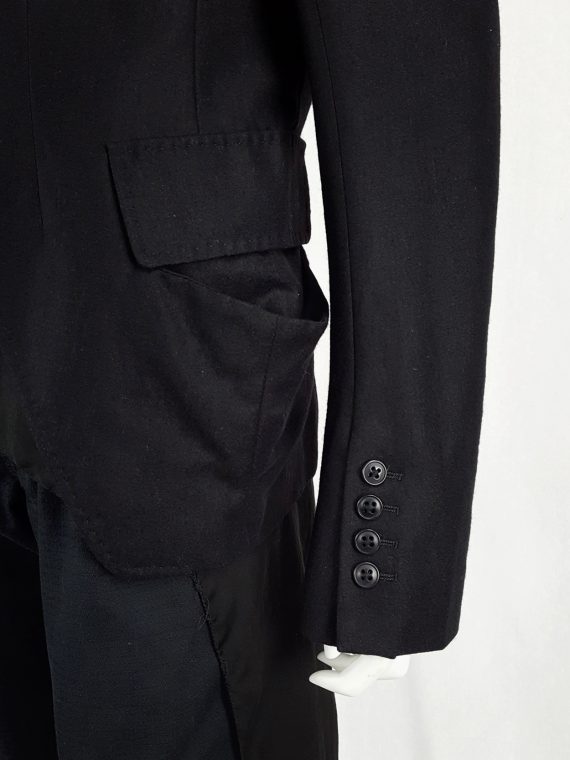 Ann Demeulemeester black asymmetric button-up blazer 151135