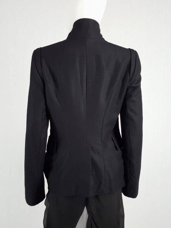Ann Demeulemeester black asymmetric button-up blazer 151531