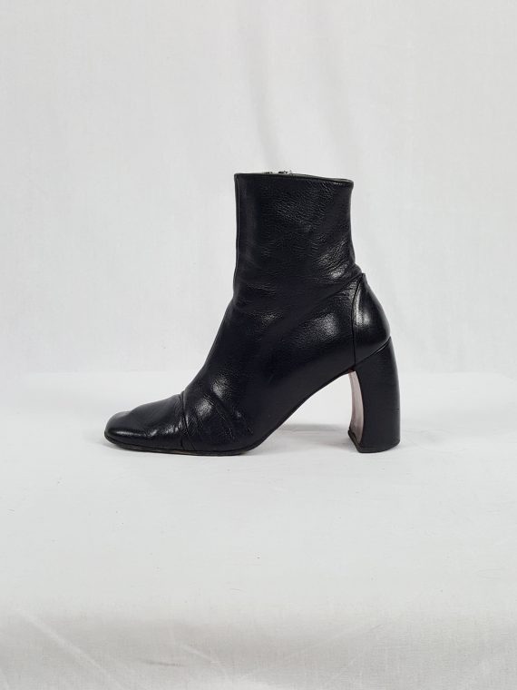 vaniitas vintage Ann Demeulemeester black boots with banana heel 90s archive collection 121231